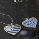 My Heart Bleeds Blue - US Thin Blue Line Flag Heart